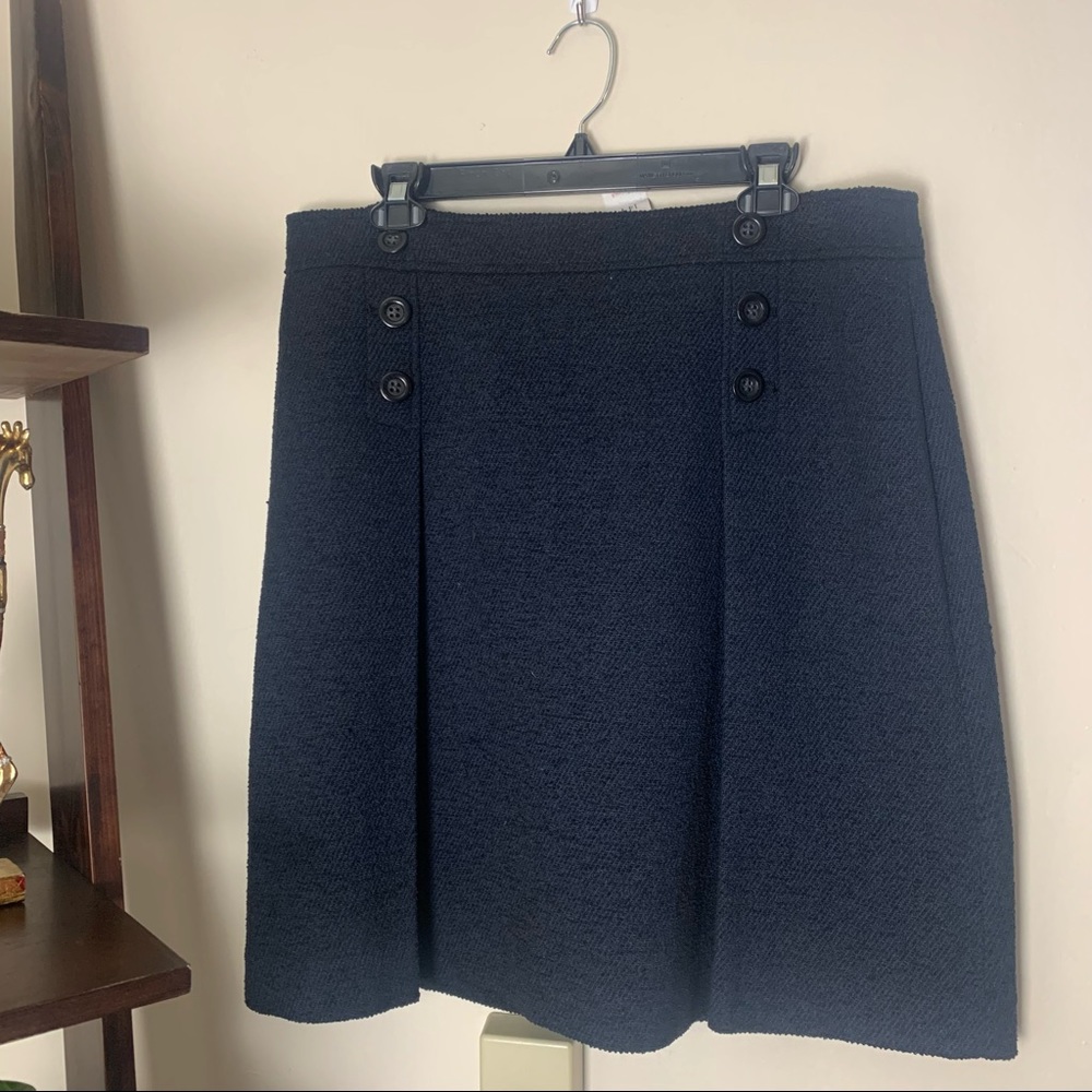 Navy Button Skirt sz14